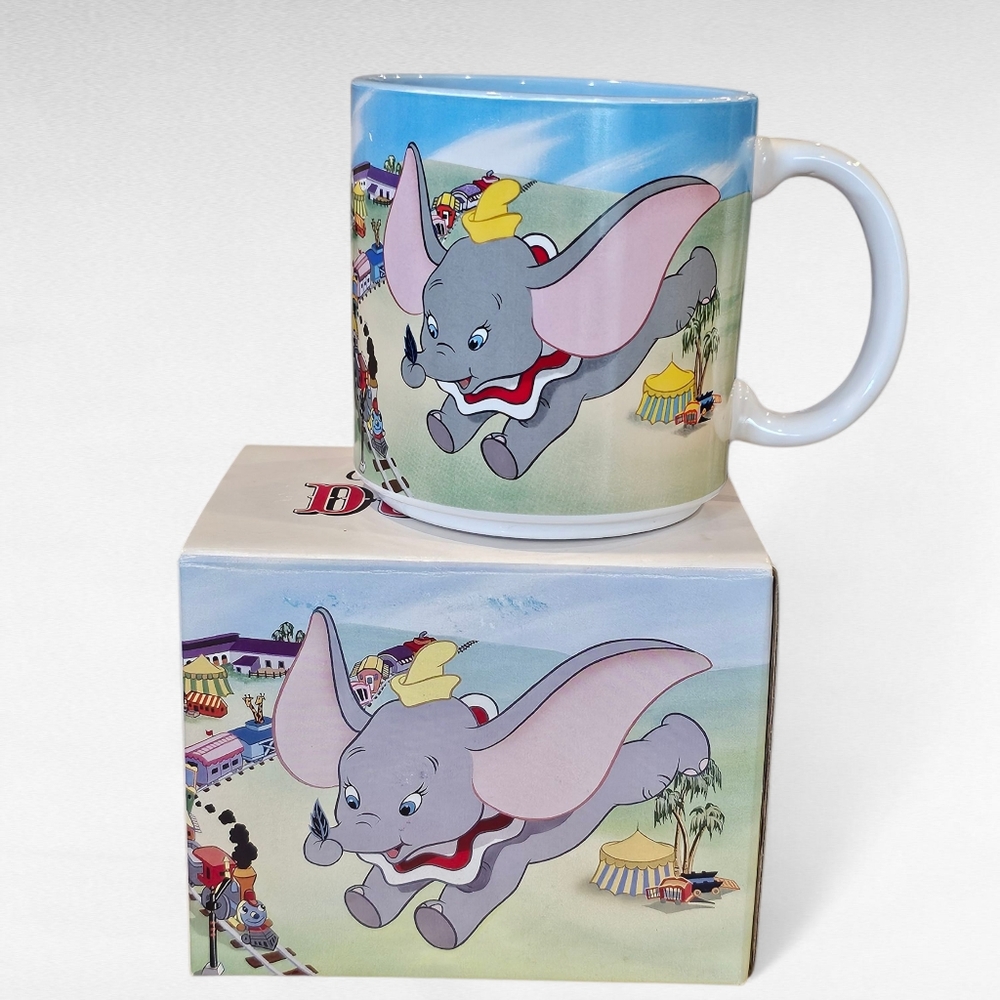 Vintage Walt Disney Dumbo Coffee Cup Mug and Box Made in Japan